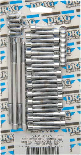 Drag Specialties - Drag Specialties Side Cover Chrome Socket-Head Bolt Set - Smooth - MK696S