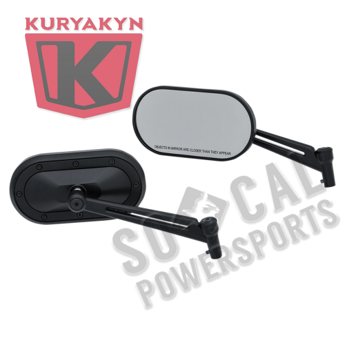 Kuryakyn - Kuryakyn Heavy Industry Mirrors - Satin Black - 1737