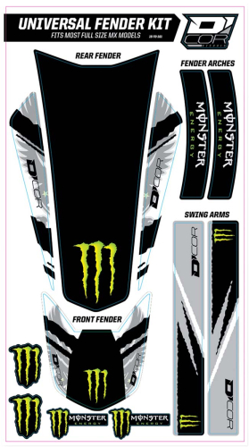 DCOR - DCOR Universal Fender Trim Decals - Monster - White - 15-70-101