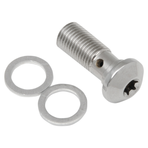 Russell - Russell Cycleflex Universal Brake Line Fitting - 10mm x 1.0in. Banjo Bolt - Chrome Torx Head - R40602C