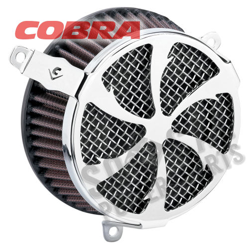 Cobra - Cobra Swept Air Cleaner Kit - Chrome - 606-0100-01