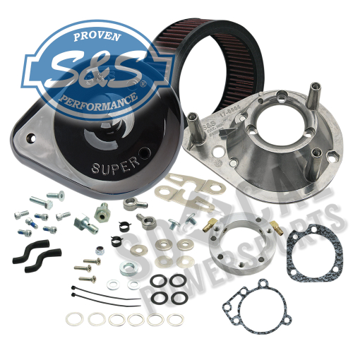 S&S Cycle - S&S Cycle Teardrop Air Cleaner Kit - Stock CV & EFI - Powder-Coat Gloss Black - 170-0182A