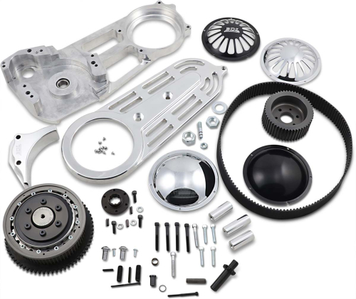 Belt Drives Ltd - Belt Drives Ltd 2in. Belt Drive Kit with Changeable Domes - Polished - EV-700P