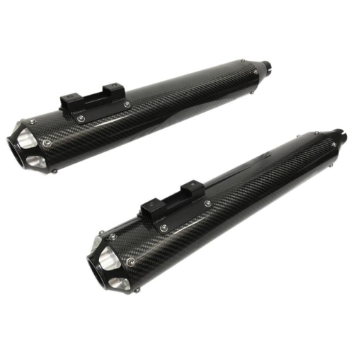 LA Choppers - LA Choppers Fusion 4.5in. Oval Slip-On - Carbon Fiber with Ceramic-Coated Fusion Cut Tips - LA-F110-01B