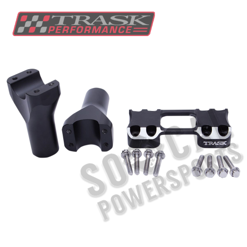 Trask Performance - Trask Performance Assault Risers for 1-1/4in. Handlebars - 4in. - Black Reverse Cut - TM-8601-4RC
