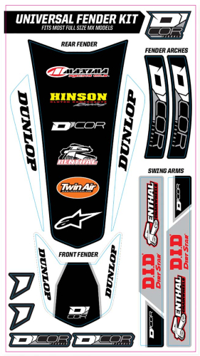 DCOR - DCOR Universal Fender Trim Decals - Full Size - White - 15-70-100
