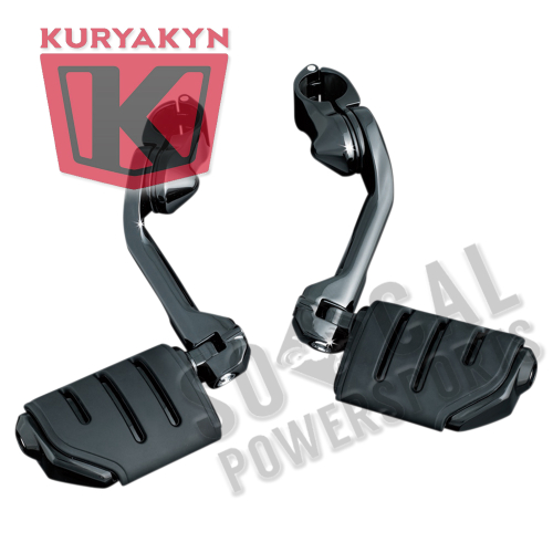 Kuryakyn - Kuryakyn Trident Dually Pegs Tour-Tech Adjustable Cruise Mounts - Long Arm - Gloss Black - 7584