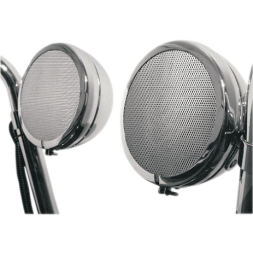 MH Instruments - MH Instruments Rumble Road Premium Amplified Stereo Speakers - Chrome with 1in Mounting Hardware - 118