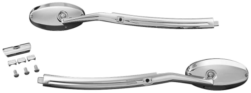 Kuryakyn - Kuryakyn Windshield Mounted Eclipse Mirrors - Chrome - 1453