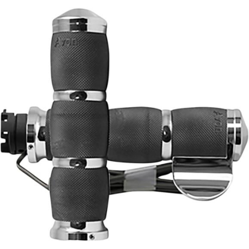Avon Grips - Avon Grips Air Cushioned Heated Grips - 3-Ring - Chrome with Throttle Boss - IN-S-AIR-90CBH