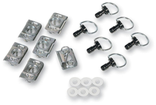 Cycle Performance - Cycle Performance Quick-Fasin Kit - Fiberglass D-Ring Kit with Clips - Black - CPP/9030BK