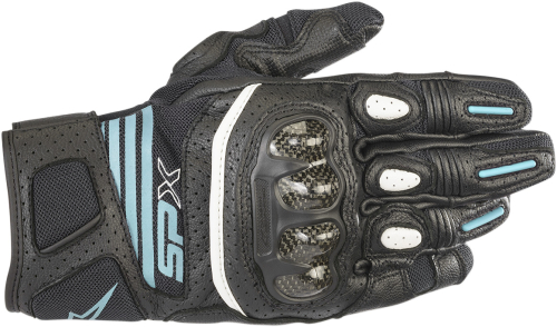 Alpinestars - Alpinestars Stella SP-X Air V2 Carbon Womens Gloves - 3517319-1170-L - Black/Teal - Large