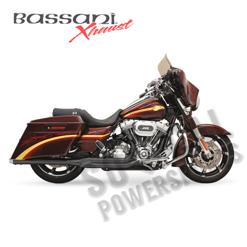 Bassani Manufacturing - Bassani Manufacturing Road Rage 2-Into-1 Exhaust System - Black - FLH-737B