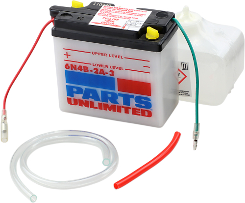 Parts Unlimited - Parts Unlimited 6V Conventional Battery Kit - 6N4B-2A-3-FP
