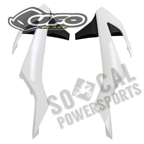 UFO Plastics - UFO Plastics Radiator Covers - White/Black (OEM Cross 17) - KT04061-999K