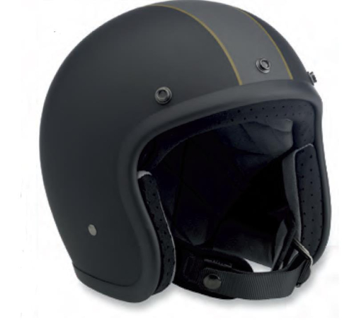 Biltwell Inc. - Biltwell Inc. Bonanza Fury Helmet - BH-BGG-FUR-XS - Fury Gloss Black/Gray/Metallic Gold - X-Small