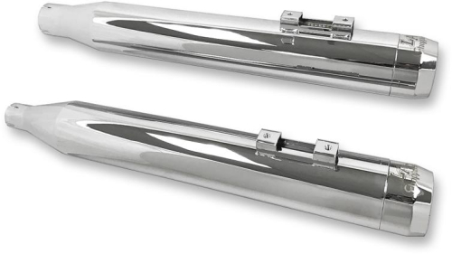 LA Choppers - LA Choppers 4in. Tru Power Slip-On Muffler - Chrome w/ Chrome Exhaust Tips - LA109404