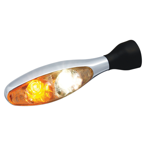 Kuryakyn - Kuryakyn Micro/Rhombus Marker Light - Front/Rear - Chrome Housing - White/Amber - 2530