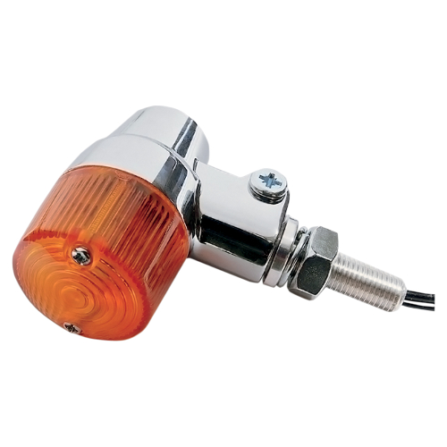 K&S Technologies - K&S Technologies Chrome Aluminum Marker Lights - Round #3 with Amber Lens - Single Filament - 25-8606