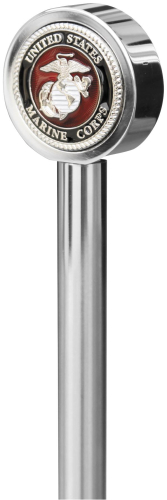 Pro Pad - Pro Pad 9in. Stainless Steel Flag Pole with Topper - Marine Corp - POLE9-MC