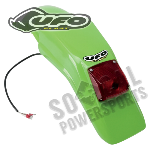 UFO Plastics - UFO Plastics Enduro Rear Fender with LED Light - 05-12 KX Green - KA02789-026