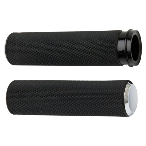 Arlen Ness - Arlen Ness Fusion Series Grips - Knurled - Chrome - 07-324