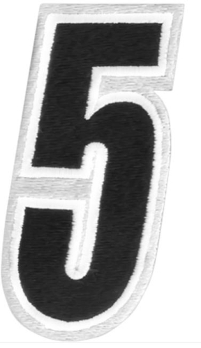 American Kargo - American Kargo Number Patch - #5 - White/Black - 3550-0196