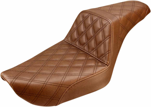 Saddlemen - Saddlemen Step-Up Full Lattice Stitch Seat - Brown - 896-04-175BR