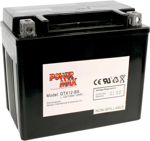 Power Max - Power Max Maintenence-Free Battery - GTX12-BS