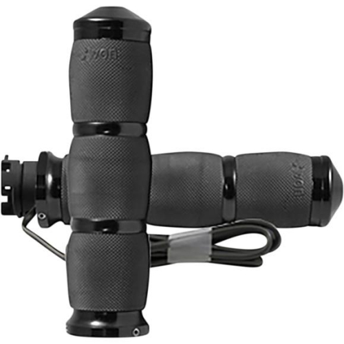 Avon Grips - Avon Grips Air Cushioned Heated Grips - 3-Ring - Black Anodized with Throttle Boss - IN-S-AIR-90ABH