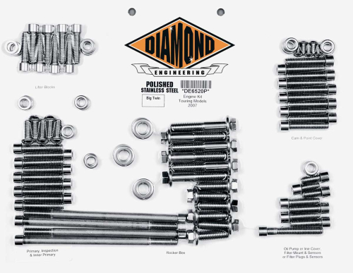Diamond Engineering - Diamond Engineering OEM-Style Polished Stainless Engine Kit - DE6520HP