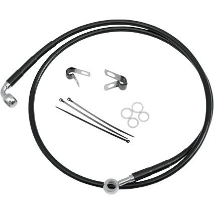 Drag Specialties - Drag Specialties Extended Stainless Steel Front Brake Line Kit - Clear Coated - 30 7/8in. - 691111-2