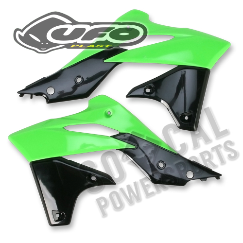 UFO Plastics - UFO Plastics Radiator Covers - OEM Green/Black - KA04725-999