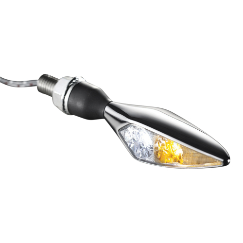 Kuryakyn - Kuryakyn Micro/Rhombus Marker Light - Front Left - Chrome Housing - White/Amber - 2538