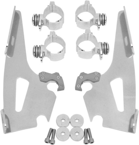 Memphis Shades - Memphis Shades Trigger-Lock Mount Kit for Fats/Slim Windshields - Polished - MEM8964