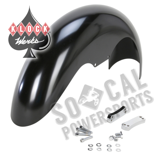 Klock Werks - Klock Werks Tire Hugger Series Level Front Fender with Chrome Mounting Blocks for 19in. Wheel - KW05-06-0001-C