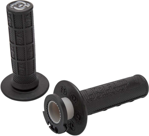 TORC1 Racing - TORC1 Racing Defy MX Lock-On Half Waffle Grips - Black - 3750-0207