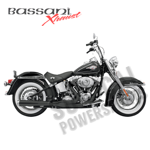 Bassani Manufacturing - Bassani Manufacturing Road Rage 2-Into-1 Long Megaphone Exhaust System - Black - 12121J