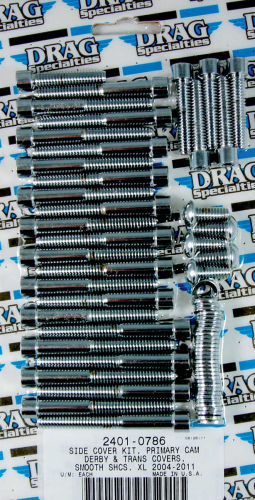 Drag Specialties - Drag Specialties Side Cover Chrome Socket-Head Bolt Set - Smooth - MK697S