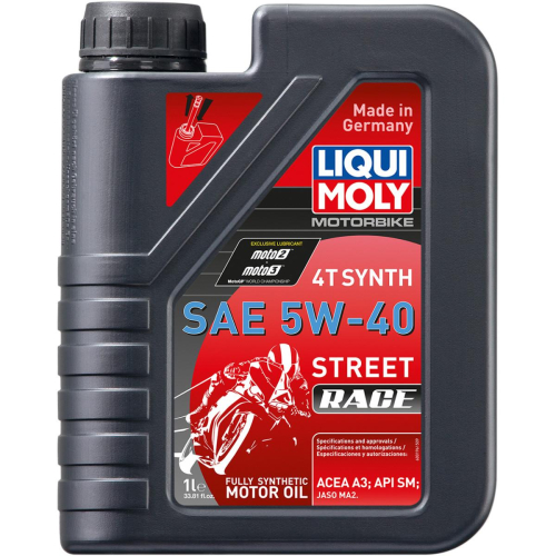 Liqui Moly - Liqui Moly 4T Synthetic Street Race Motor Oil - 5W-40 - 1L - 20074