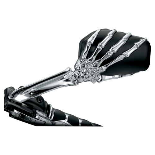 Kuryakyn - Kuryakyn Skeleton Hand Mirrors - Chrome Stem with Black Head - 1759