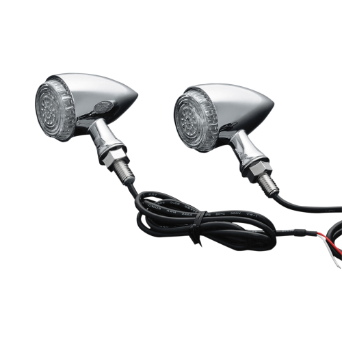 Kuryakyn - Kuryakyn Torpedo Lights - Single Function - Amber with Chrome Housing - 2508