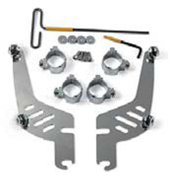 Memphis Shades - Memphis Shades Quick Change Mount Kit for Fats/Slim Windshields - Polished - MEM9974