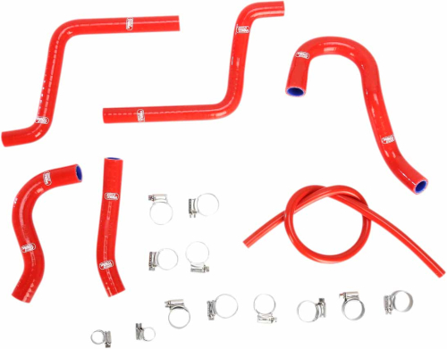 Moose Racing - Moose Racing Radiator Hose/Clamp Kit - Red - 1902-0944