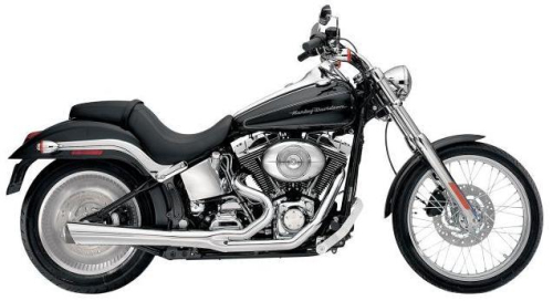 SuperTrapp - SuperTrapp 2-Into-1 Silent Series Exhaust for 250mm Wide Tire - Custom - Megaphone - Chrome - 878-71590