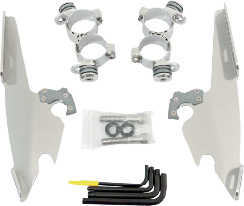 Memphis Shades - Memphis Shades Trigger-Lock Mount Kit for Fats/Slim Windshields - Polished - MEK1986