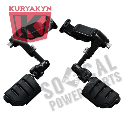 Kuryakyn - Kuryakyn Ergo III Cruise Mount Kit with Trident Dually ISO-Pegs - Gloss Black - 3990