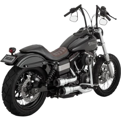 Vance & Hines - Vance & Hines Hi-Output Grenades 2-Into-2 Exhaust - Chrome/Black - 16896