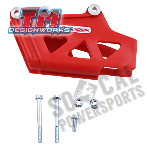 T.M. Designworks - T.M. Designworks Dirt Cross Polifibar Rear Chain Guide Shell - Red - RCG-SRM-RD
