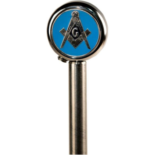 Pro Pad - Pro Pad 13in. Stainless Steel Flag Pole with Topper - Blue Lodge Mason - POLE13-BLMT